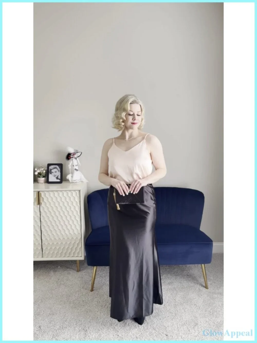 Women's High Waisted Satin Maxi Skirt A-Line Flowy Formal Midi